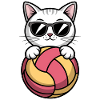 Volleyball Cat Funny Volleyball Gift