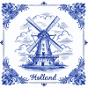 Delft blue windmill tile