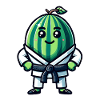 Karate Wassermelone Krieger mit Gi