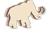 Mammoth Elephant Retro Line Art