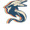 Mosasaurus Dinosaur Retro Line Art