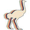 Ostrich Animal Retro Line Art