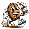 Coffee to Go – Fröhliche Kaffeebohne