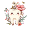 Blossom tooth with butterflies