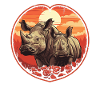 Rhino Love at Sunset