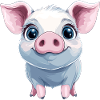 Cochon rose heureux
