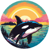 Orca at sunset