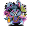 Lapin graffiti avec style
