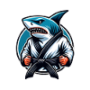 Karate shark with black belt