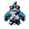 Karate shark with sunglasses