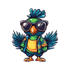Peacock Bird Comic Cool Summer