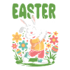 Easter bunny playing golf