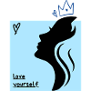 Love Yourself simple blue graphics