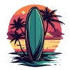 Surf au soleil