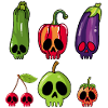 Fruit and vegetable skulls