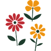 Bunte Blumen im Grafik-Stil