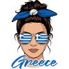 Greek Girl Woman Flag Greece