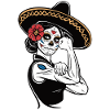 Calavera Girl with Sombrero