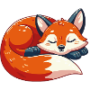 Cute sleeping fox, baby