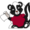 Skunk Pixie on toilet