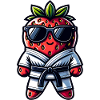 Karate strawberry with sunglasses