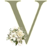 V with flowers