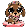 Kawaii Dachshund with Glasses