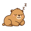 Sleeping bear in pastel browns