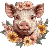 Blumenschwein mit Krone