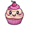 Sweet cupcake with cherry