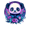 Panda with flowers