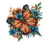 Butterfly with flowers