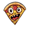 Lustige Pizza mit Gesicht