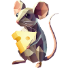 Polygon-Maus mit Käse – süßes Tiermotiv