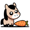 Horse with carrot