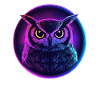 Glowing Neon Owl
