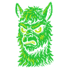 Wütendes Neon-Lama mit Killerblick