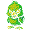 Angry Neon Chick Cartoon Style