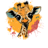 Giraffe im Farbklecks