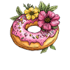 Donut with flowers