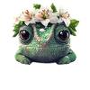 Chameleon with flower wreath