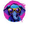 Cool elephant in sunglasses