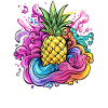 Ananas Farbexplosion
