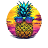 Sun pineapple with glasses