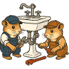 Hamsters fix the sink