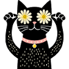 Cat and daisies