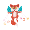 Fredsræv Foxi flyver for fred
