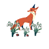 Spring Snowdrops Fox Foxes