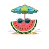 Summer watermelon on the beach
