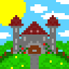 Kleines friedliches Pixelschloss.